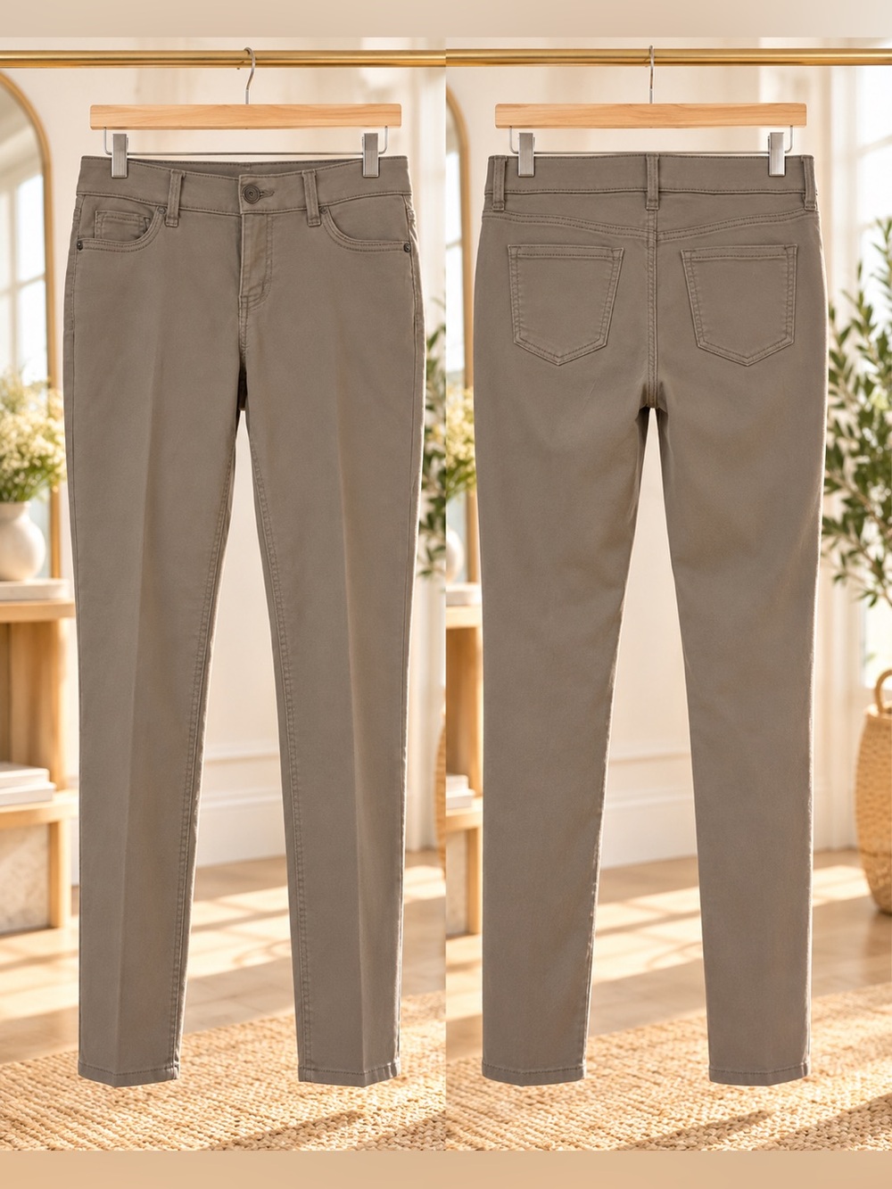 Liz Claiborne Taupe Slim-Leg Pants – Women’s Size 6